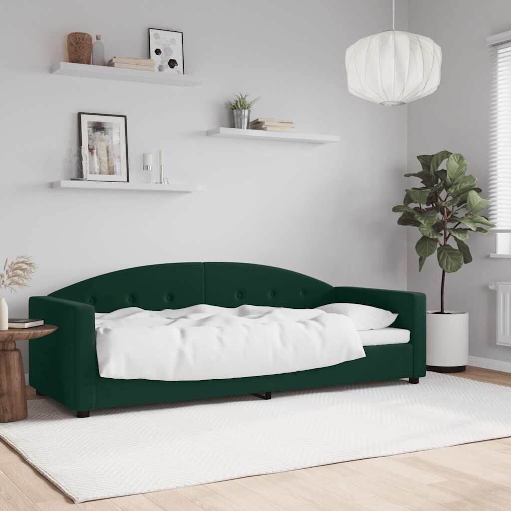 vidaXL Кушетка тъмнозелена 80x200 см кадифе