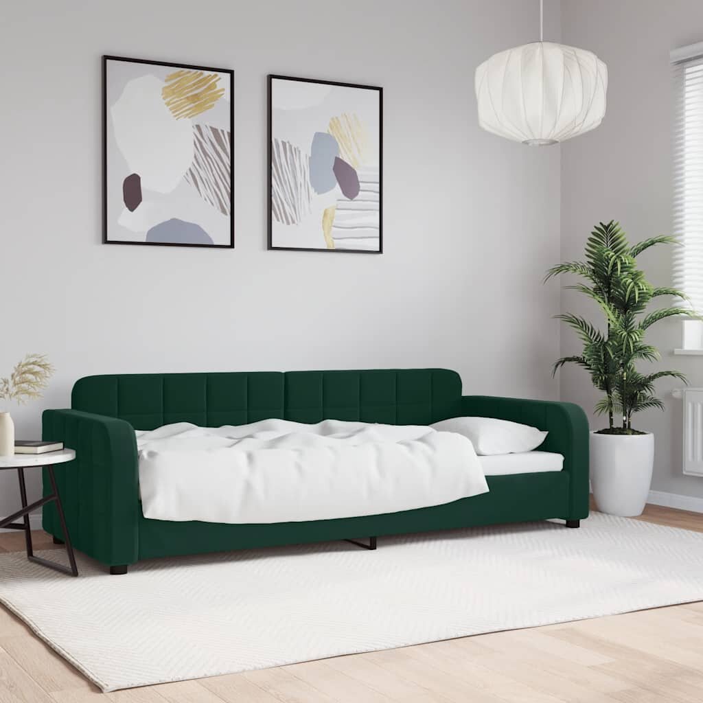 vidaXL Кушетка тъмнозелена 80x200 см кадифе