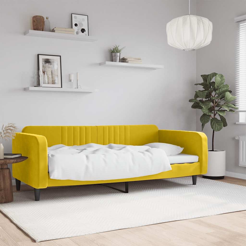vidaXL Кушетка жълта 100x200 см кадифе