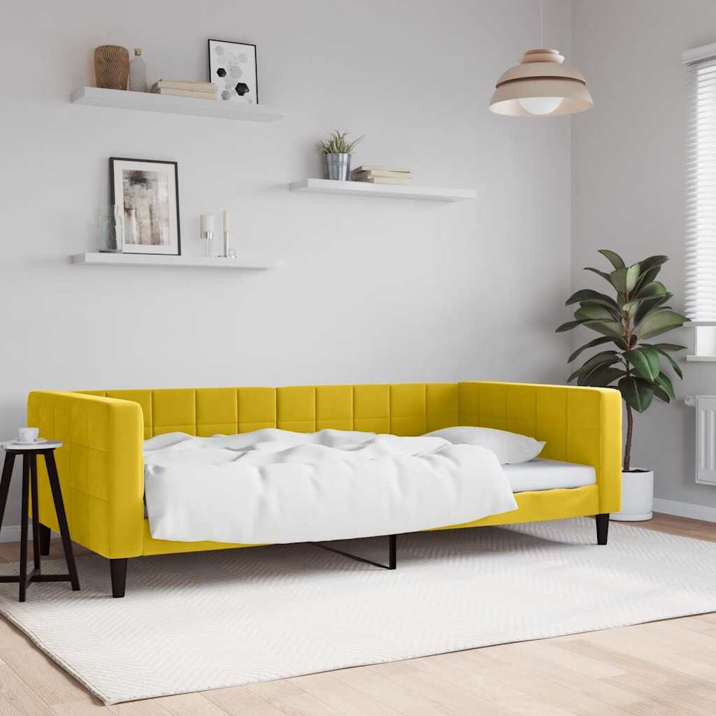 vidaXL Кушетка жълта 100x200 см кадифе
