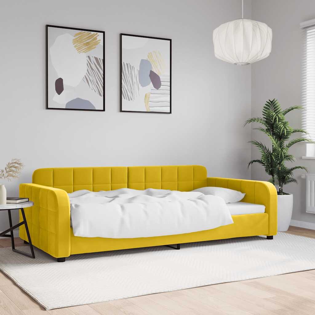 vidaXL Кушетка жълта 100x200 см кадифе
