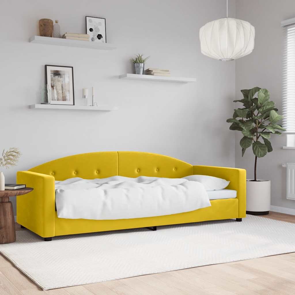 vidaXL Кушетка жълта 80x200 см кадифе