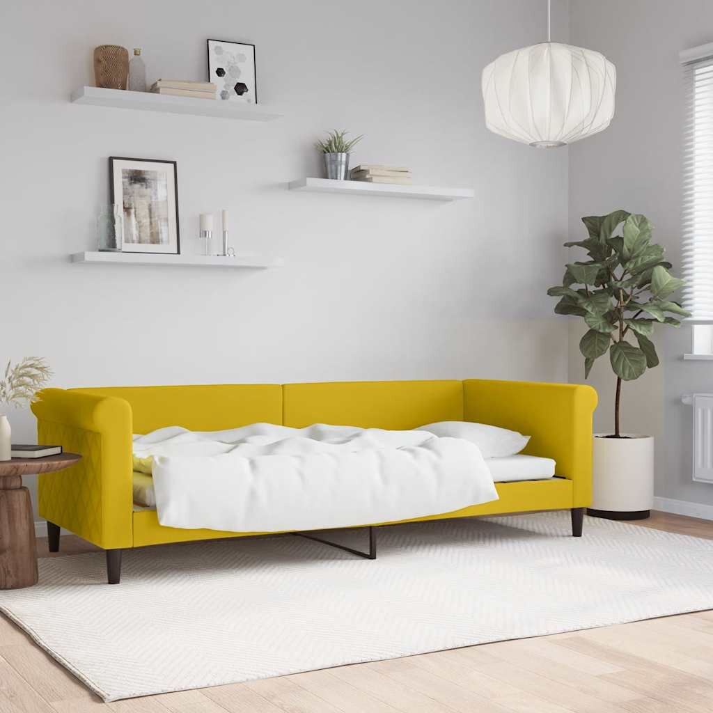 vidaXL Кушетка жълта 80x200 см кадифе