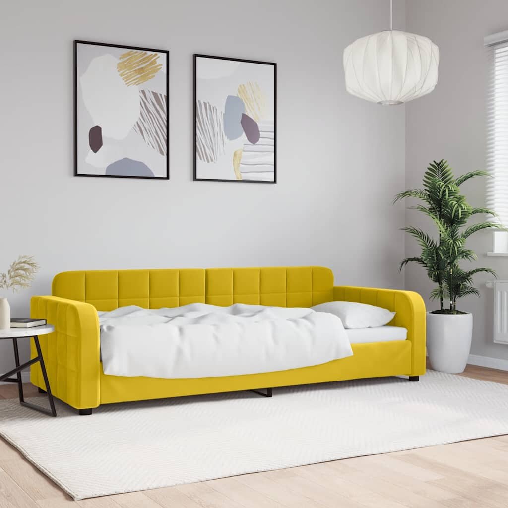 vidaXL Кушетка жълта 80x200 см кадифе