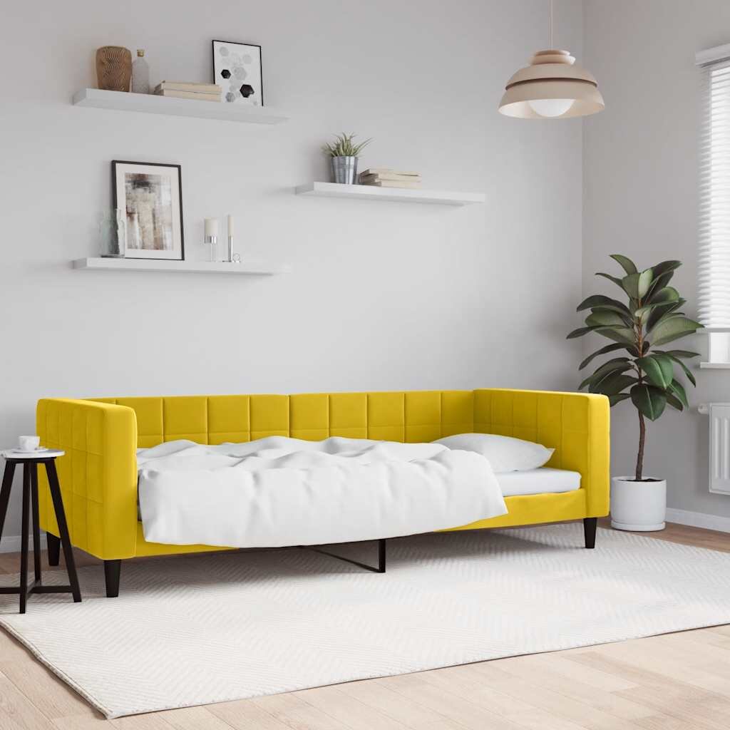 vidaXL Кушетка жълта 80x200 см кадифе