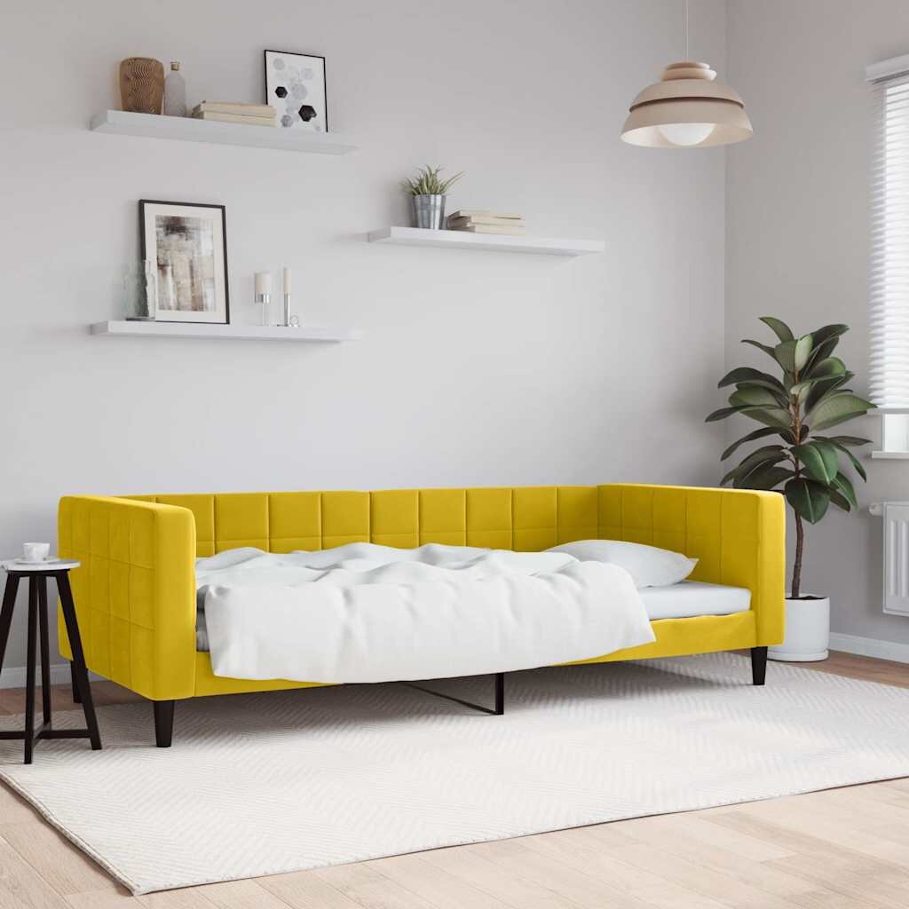vidaXL Кушетка жълта 90x200 см кадифе