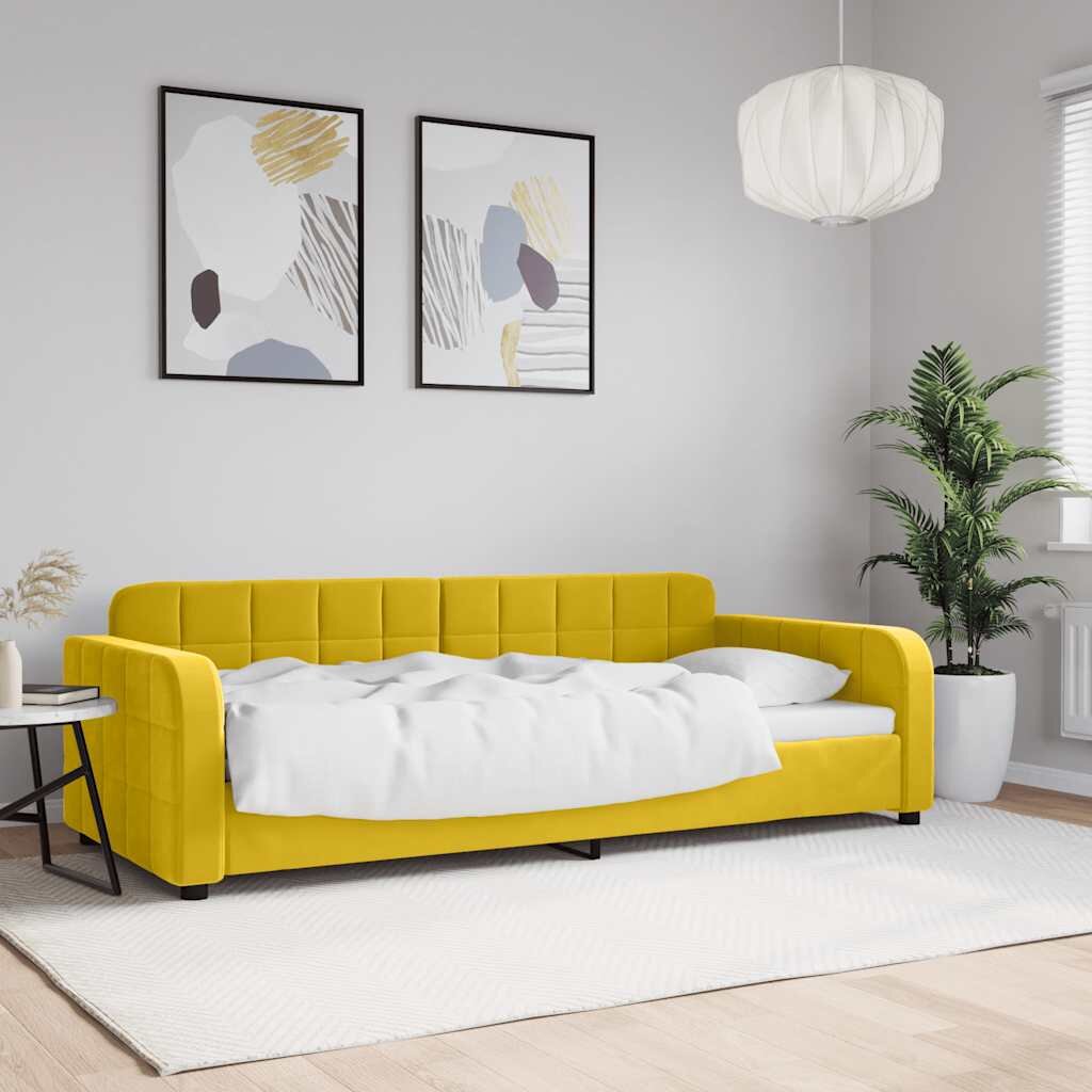 vidaXL Кушетка жълта 90x200 см кадифе