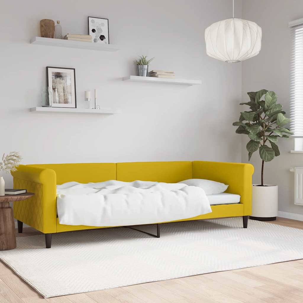vidaXL Кушетка жълта 90x200 см кадифе