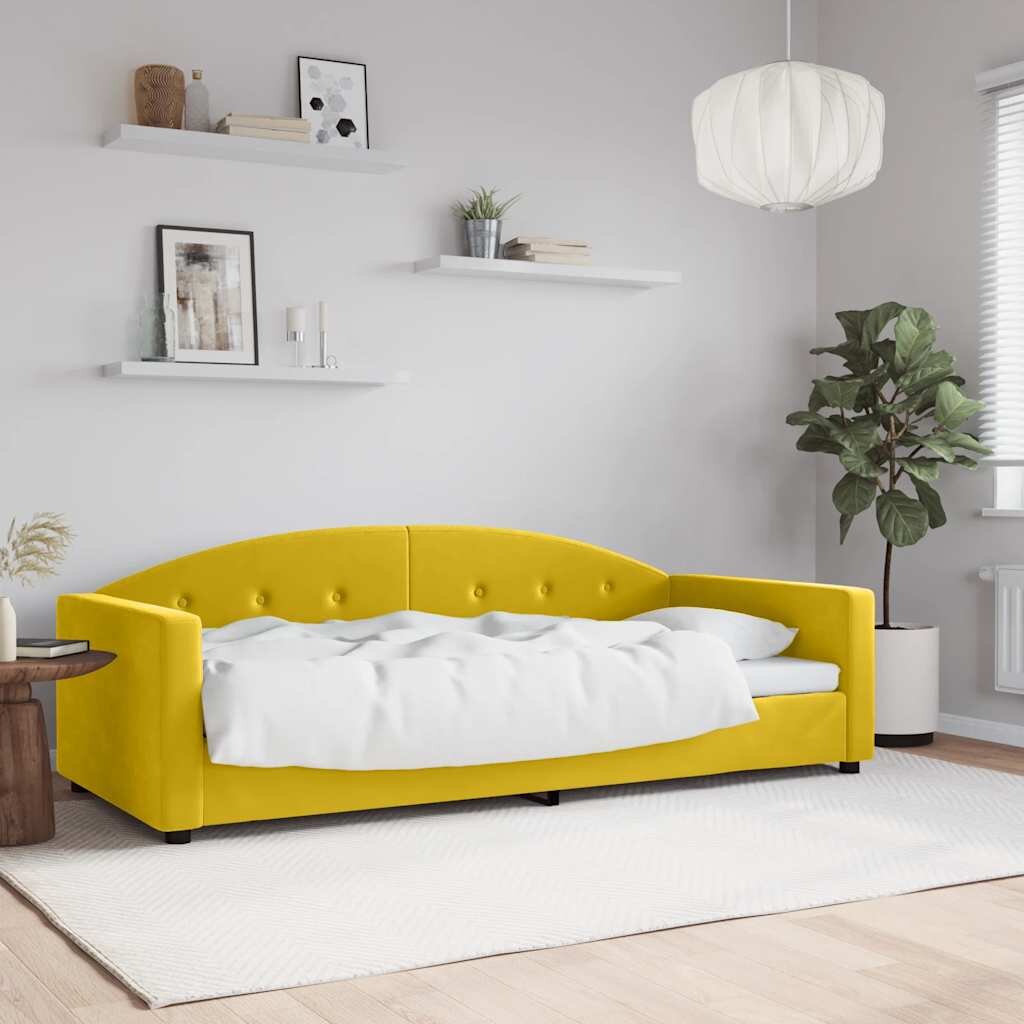 vidaXL Кушетка жълта 90x200 см кадифе