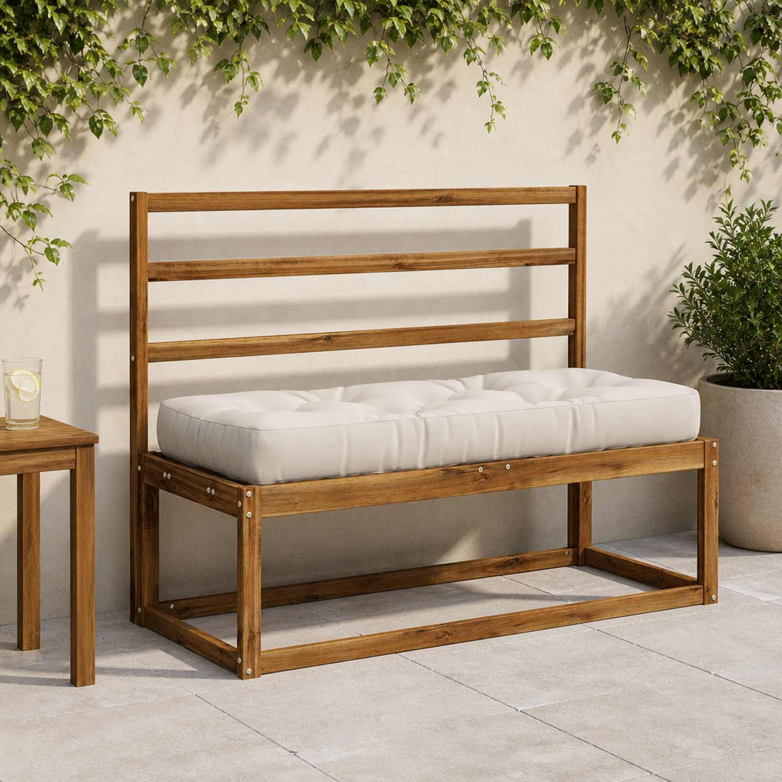 vidaXL Кушон за палет VIANEN 100% полиестер Бяло 120 x 50 x 12 cm