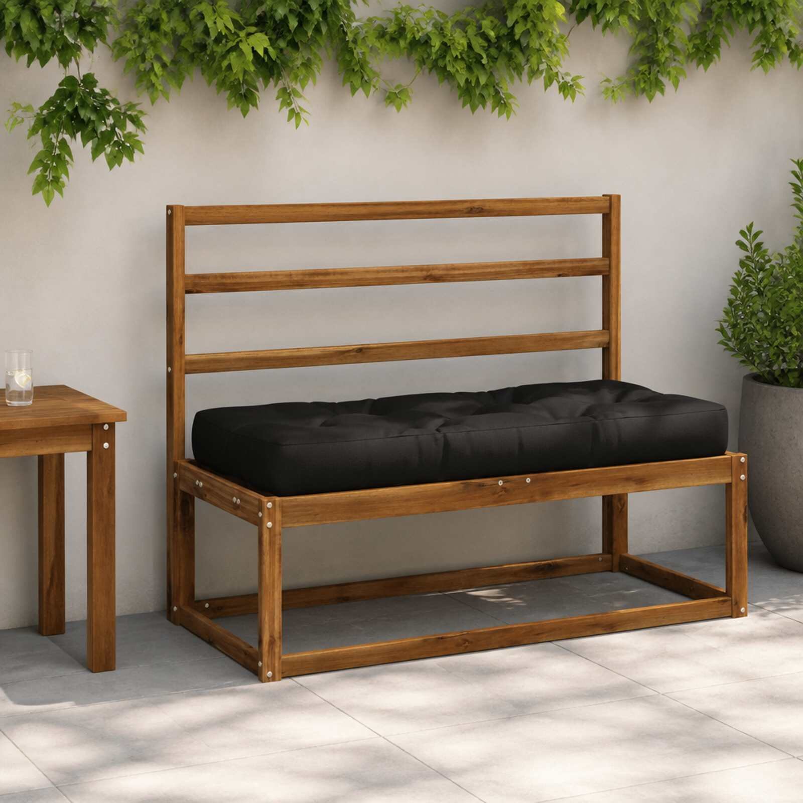 vidaXL Кушон за палет VIANEN 100% полиестер Черно 120 x 50 x 12 cm