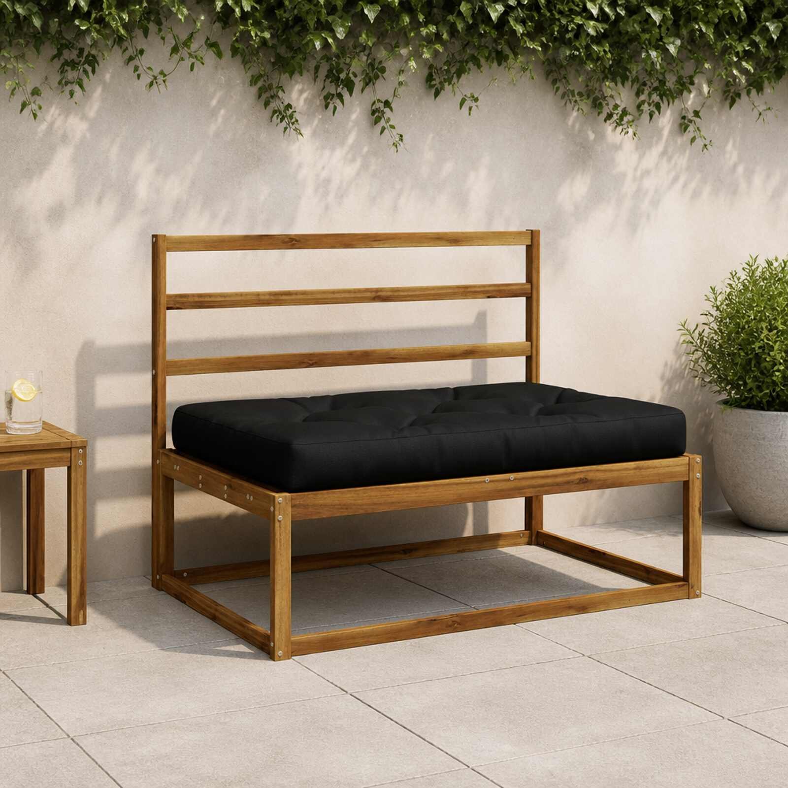 vidaXL Кушон за палет VIANEN 100% полиестер Черно 120 x 60 x 12 cm
