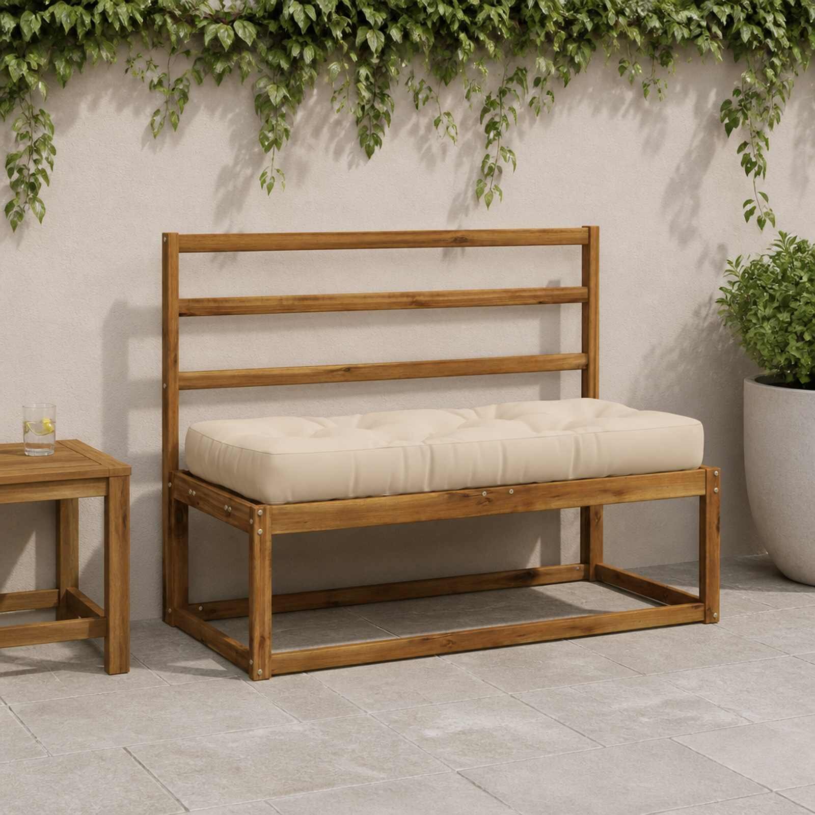 vidaXL Кушон за палет VIANEN 100% полиестер Кремаво 120 x 50 x 12 cm