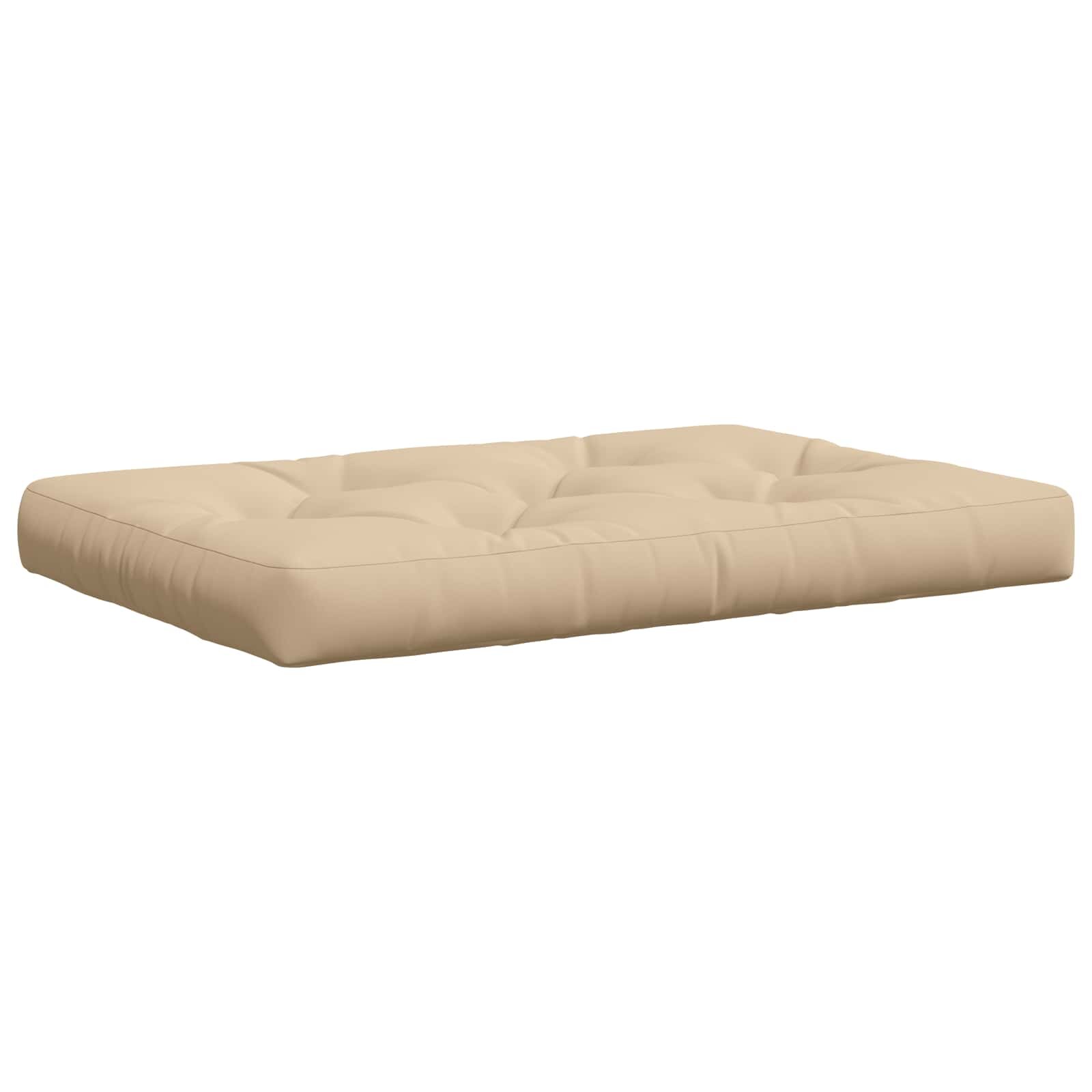 vidaXL Кушон за палет VIANEN 100% полиестер Кремаво 120 x 80 x 12 cm