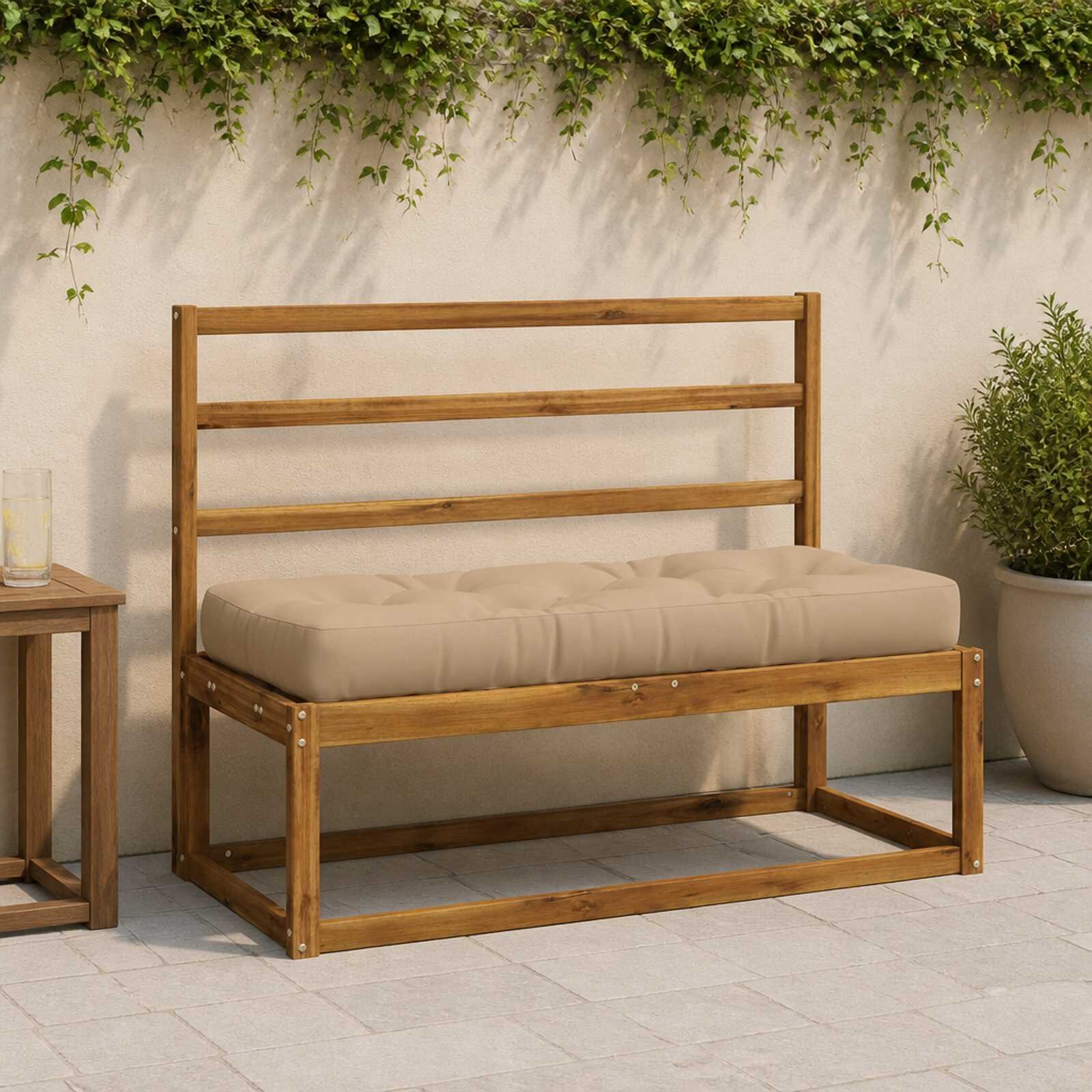 vidaXL Кушон за палет VIANEN 100% полиестер Пясък 120 x 50 x 12 cm