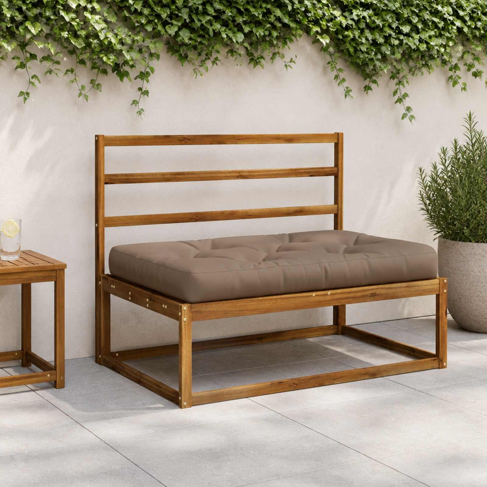 vidaXL Кушон за палет VIANEN 100% полиестер Таупе 120 x 60 x 12 cm