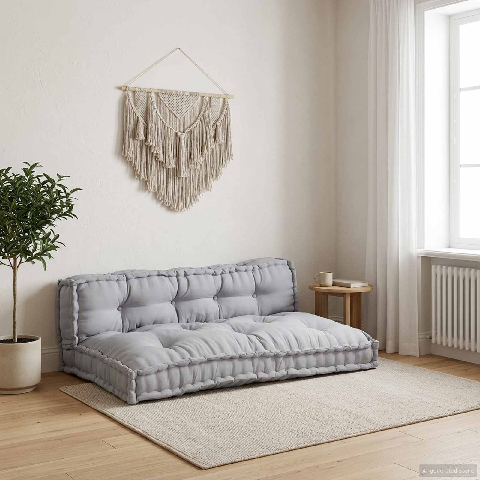 vidaXL Кушон за палетен диван 2 бр. Текстил Сиво 120 x 80 x 38 см