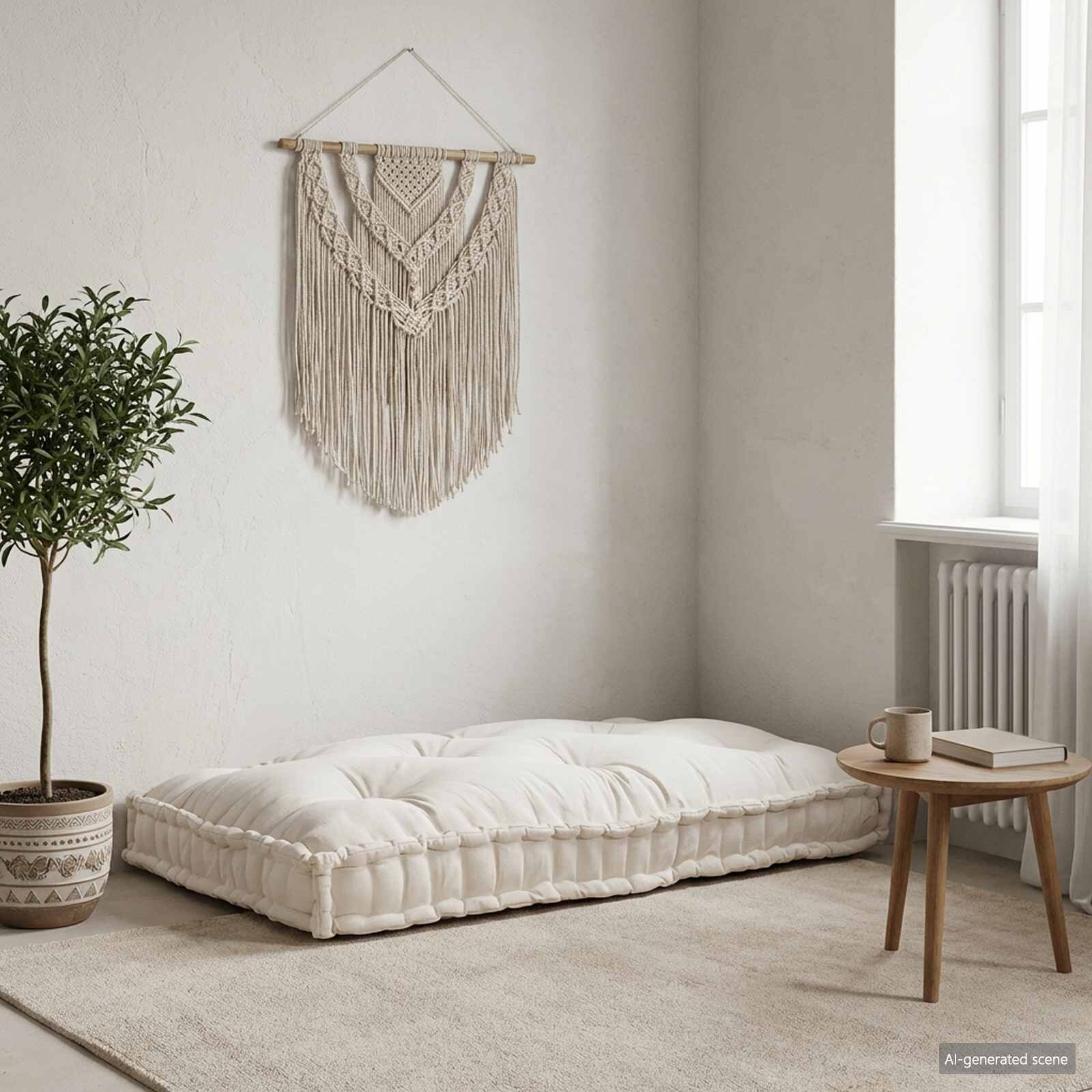 vidaXL Кушон за палетен диван Кремаво 120 x 80 x 12 cm Текстил