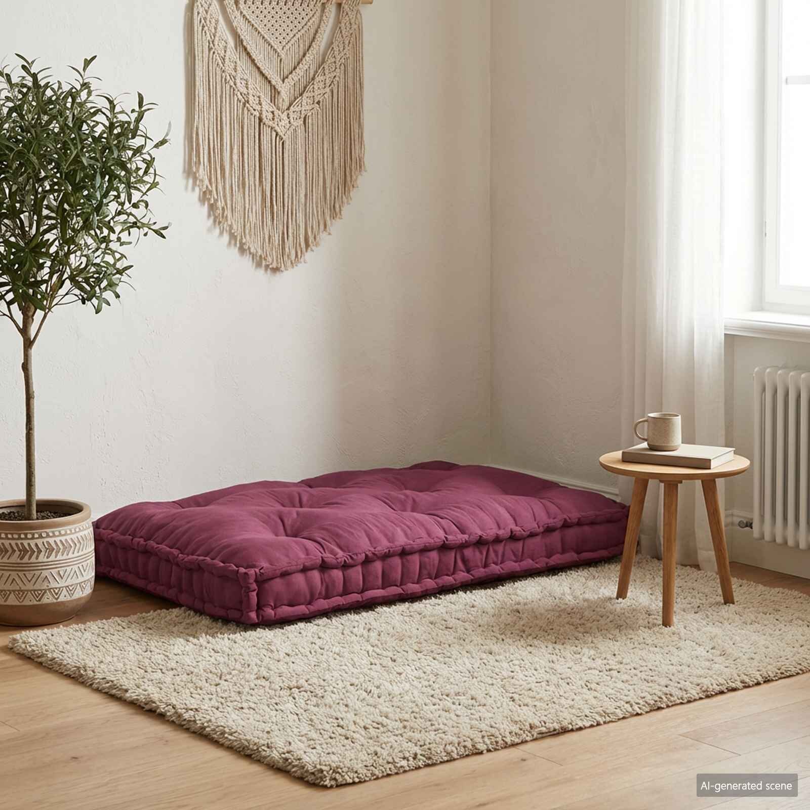 vidaXL Кушон за палетен диван Тъмен червен 120 x 80 x 12 cm Текстил