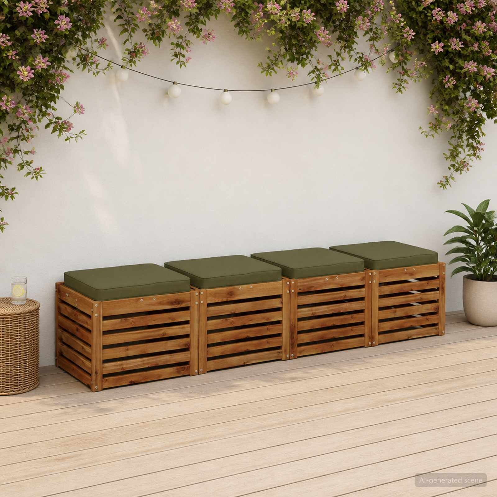 vidaXL Кушони за сядане 4 броя VUGHT 4 pcs 100% полиестер