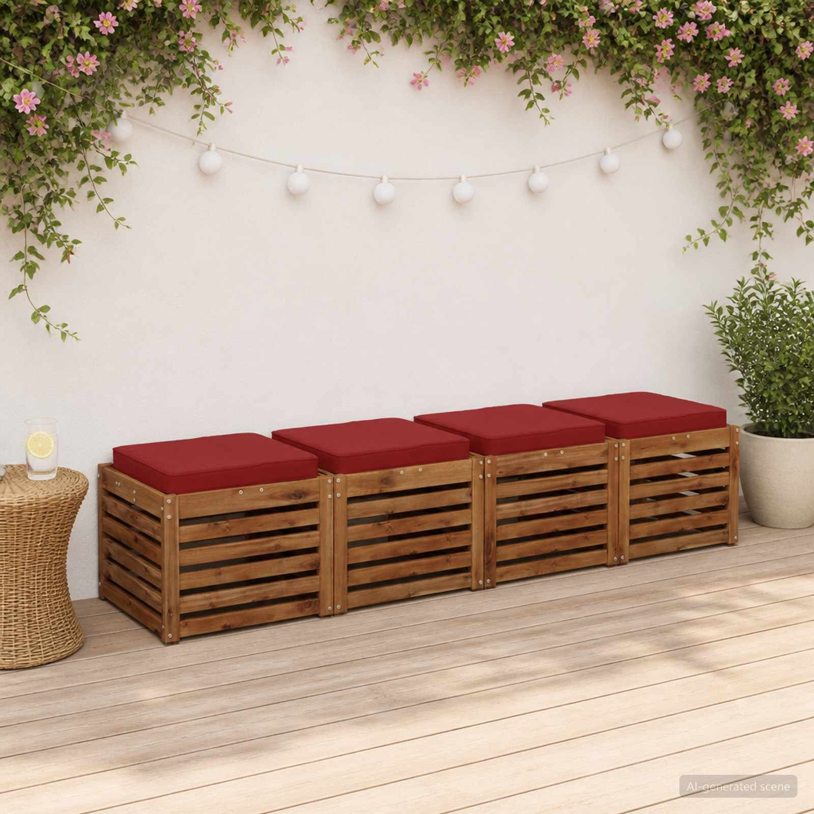 vidaXL Кушони за сядане 4 броя VUGHT 4 pcs 100% полиестер