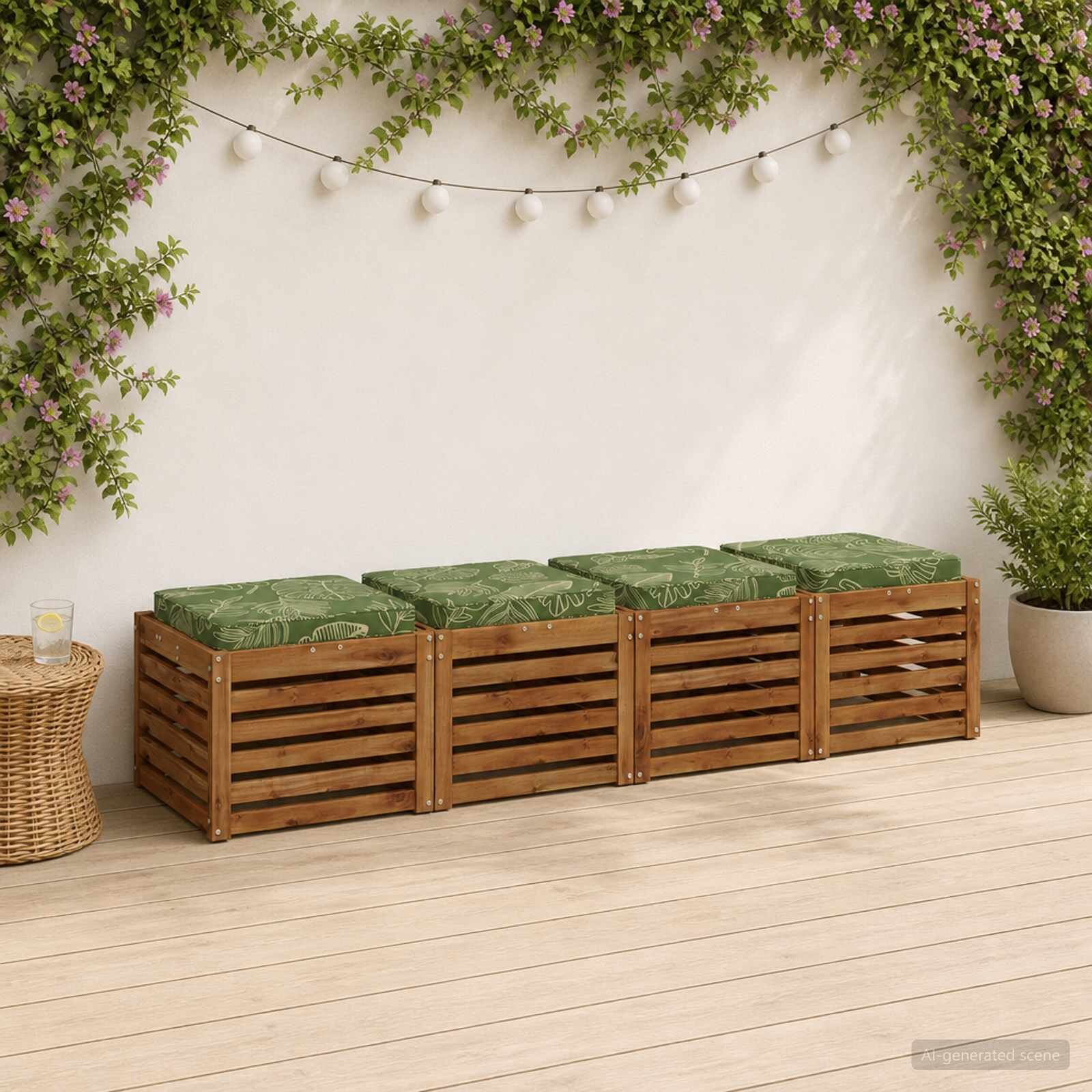 vidaXL Кушони за сядане 4 броя VUGHT 4 pcs 100% полиестер