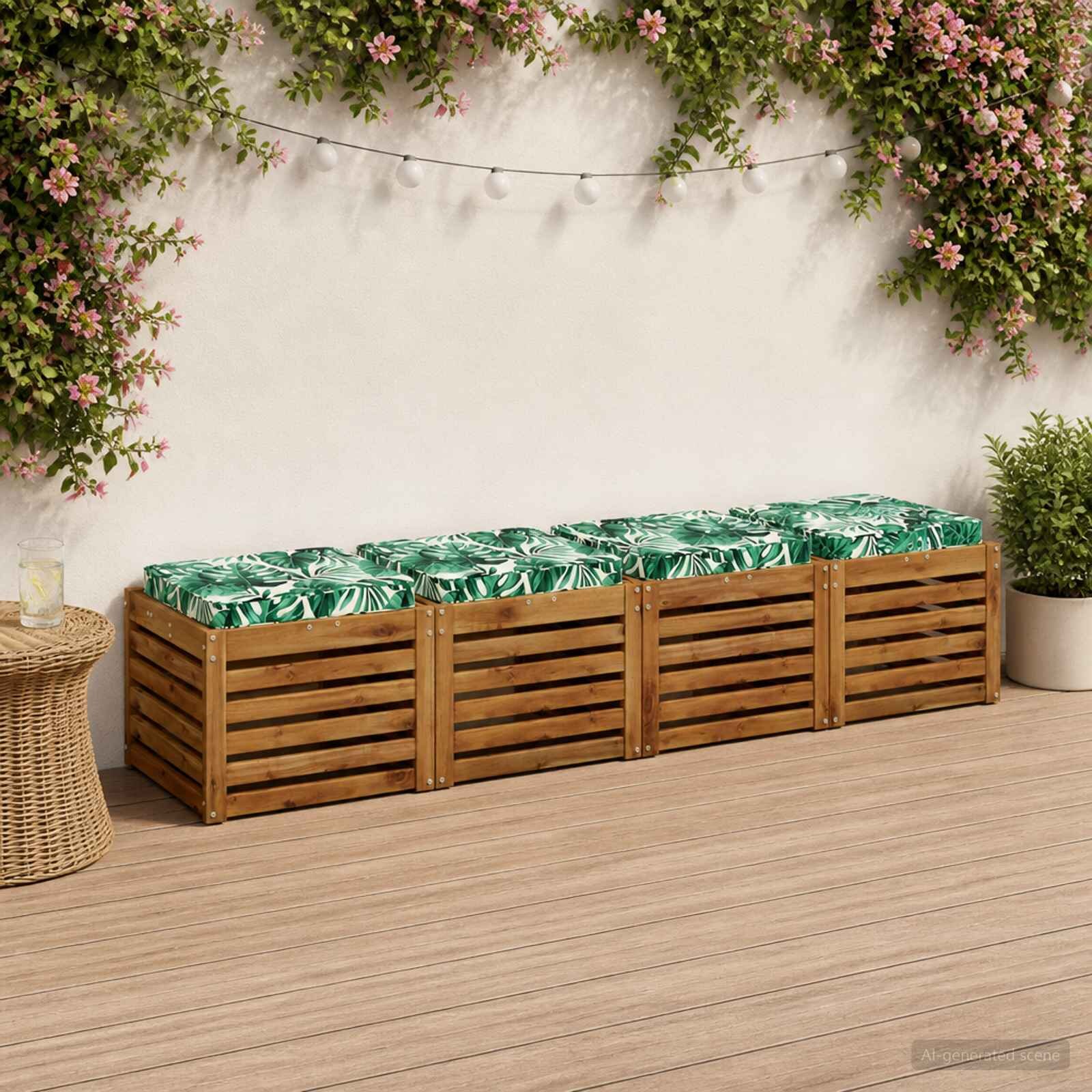 vidaXL Кушони за сядане 4 броя VUGHT 4 pcs 100% полиестер