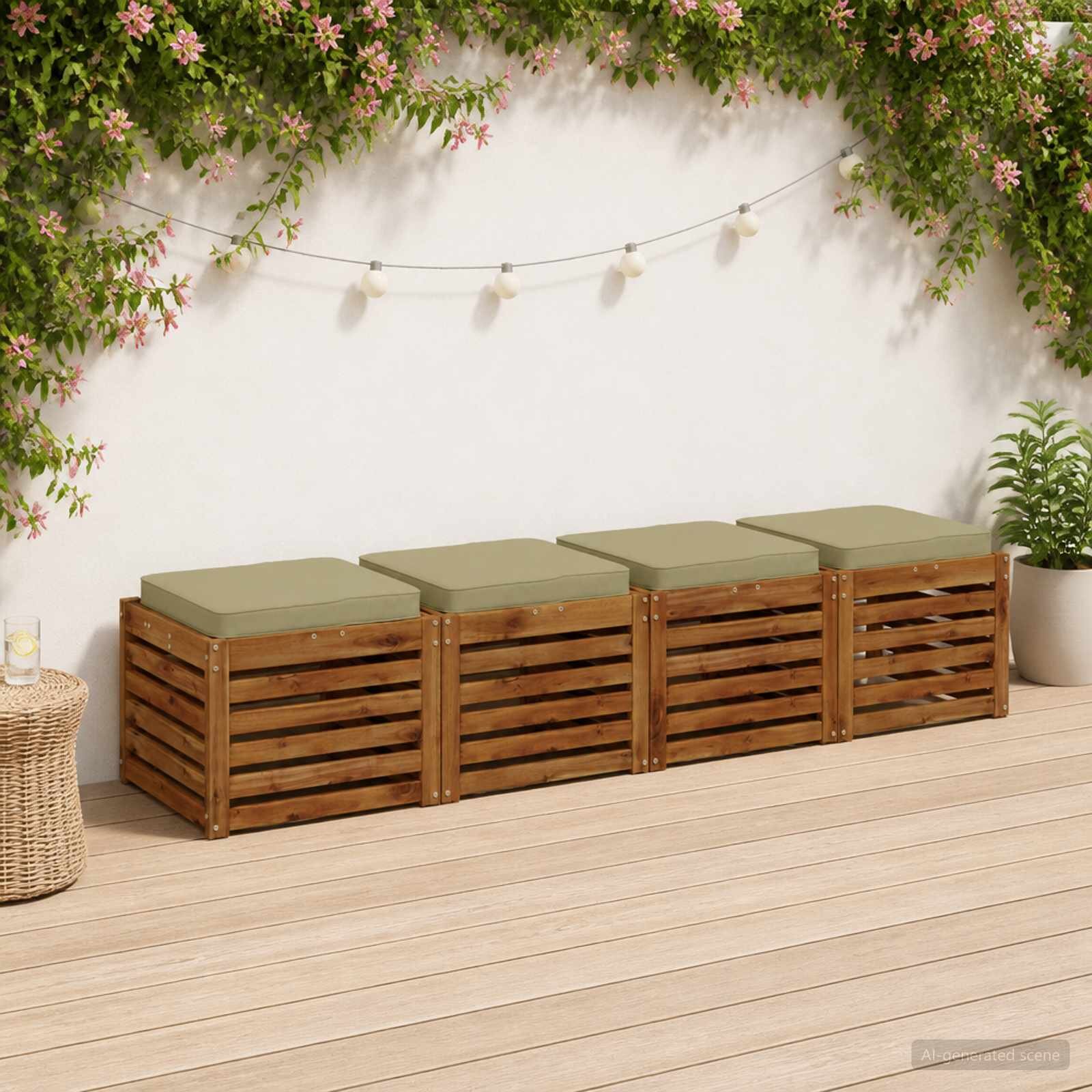 vidaXL Кушони за сядане 4 броя VUGHT 4 pcs 100% полиестер