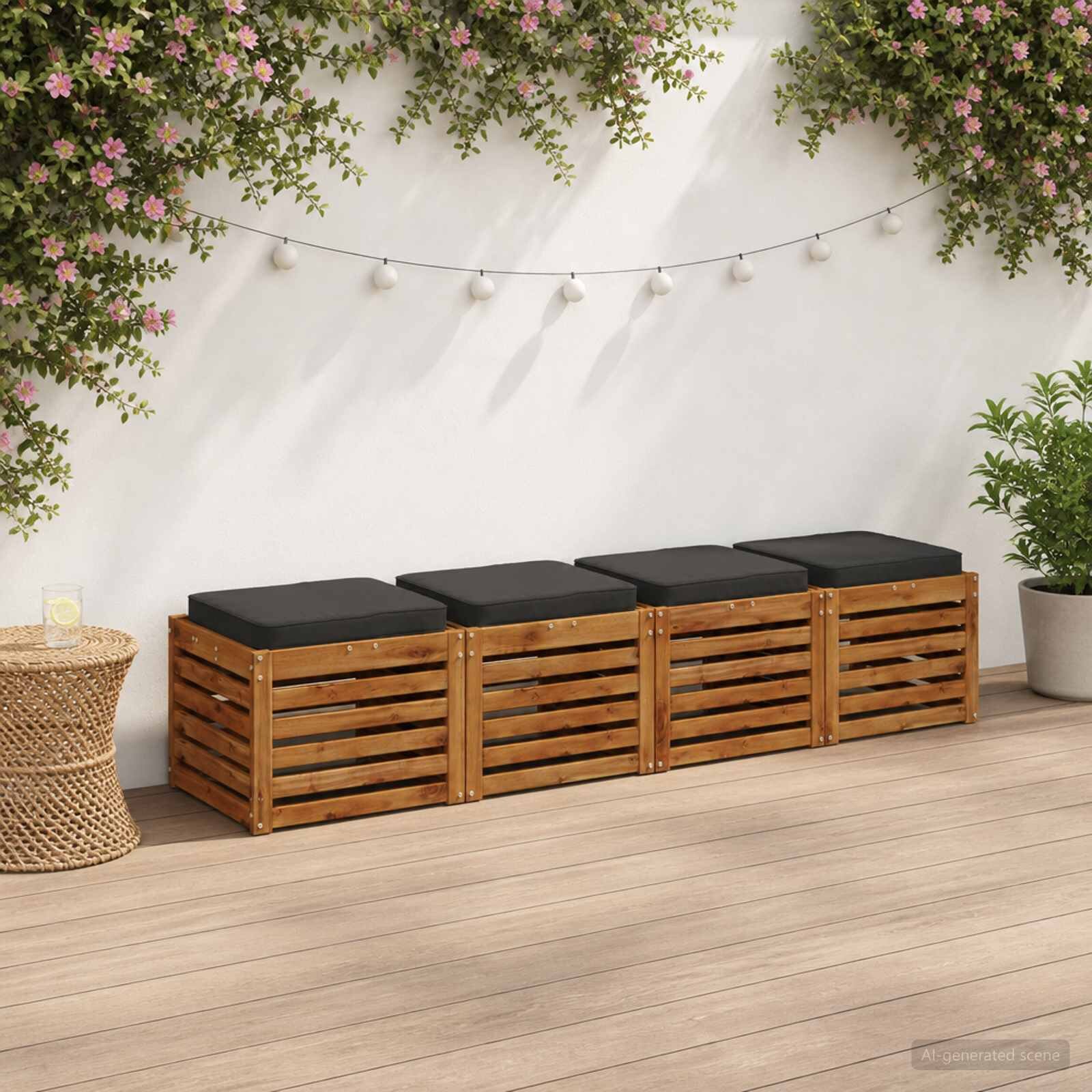 vidaXL Кушони за сядане 4 броя VUGHT 4 pcs 100% полиестер Антрацит