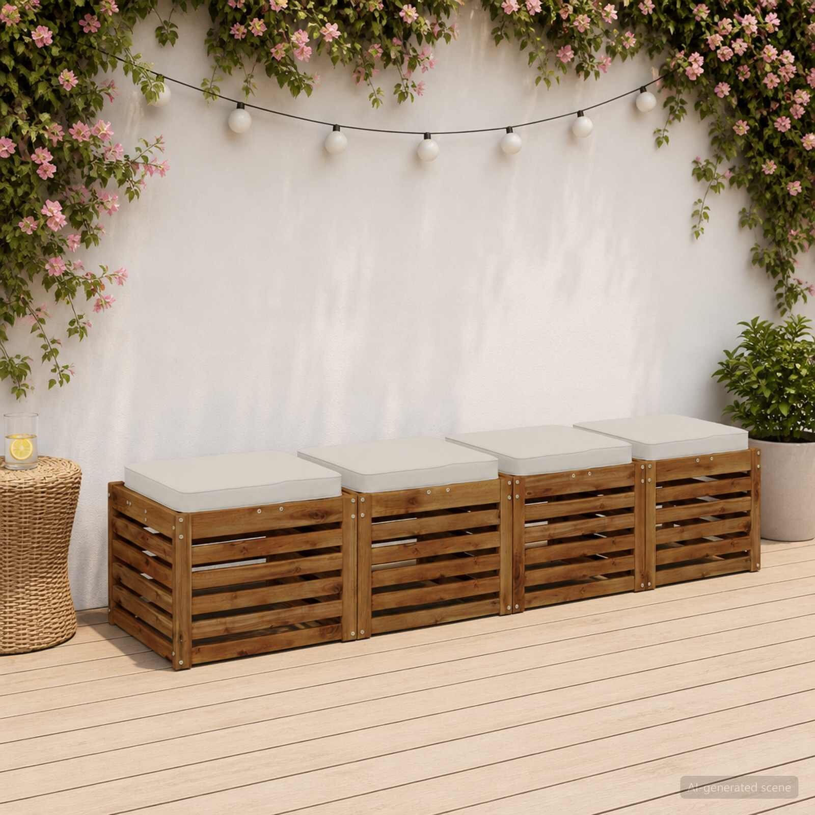 vidaXL Кушони за сядане 4 броя VUGHT 4 pcs 100% полиестер Бяло
