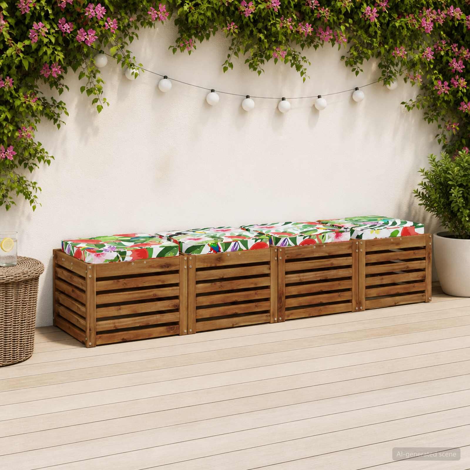 vidaXL Кушони за сядане 4 броя VUGHT 4 pcs 100% полиестер Многоцветен