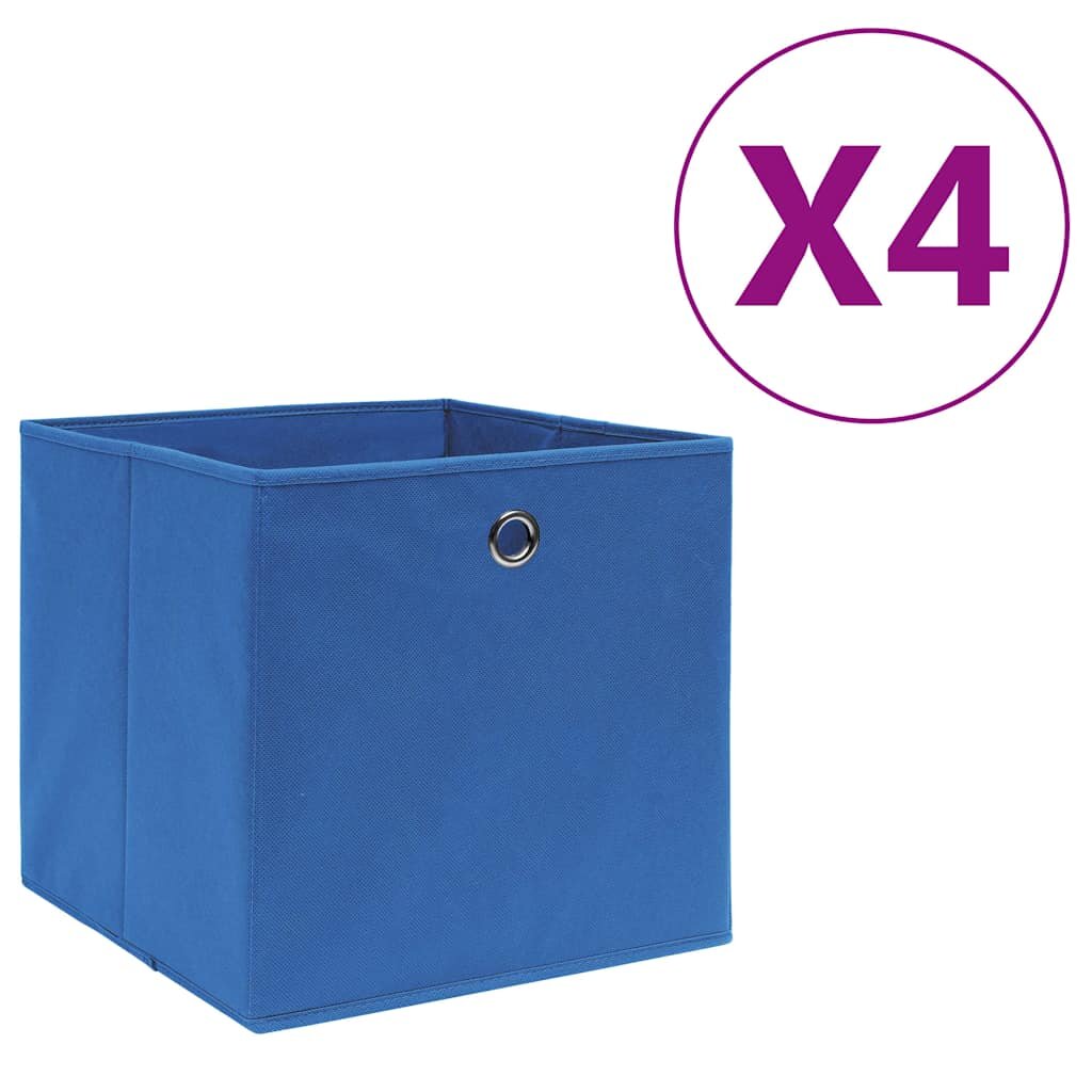 vidaXL Кутии за съхранение 4 бр нетъкан текстил 28x28x28 см сини