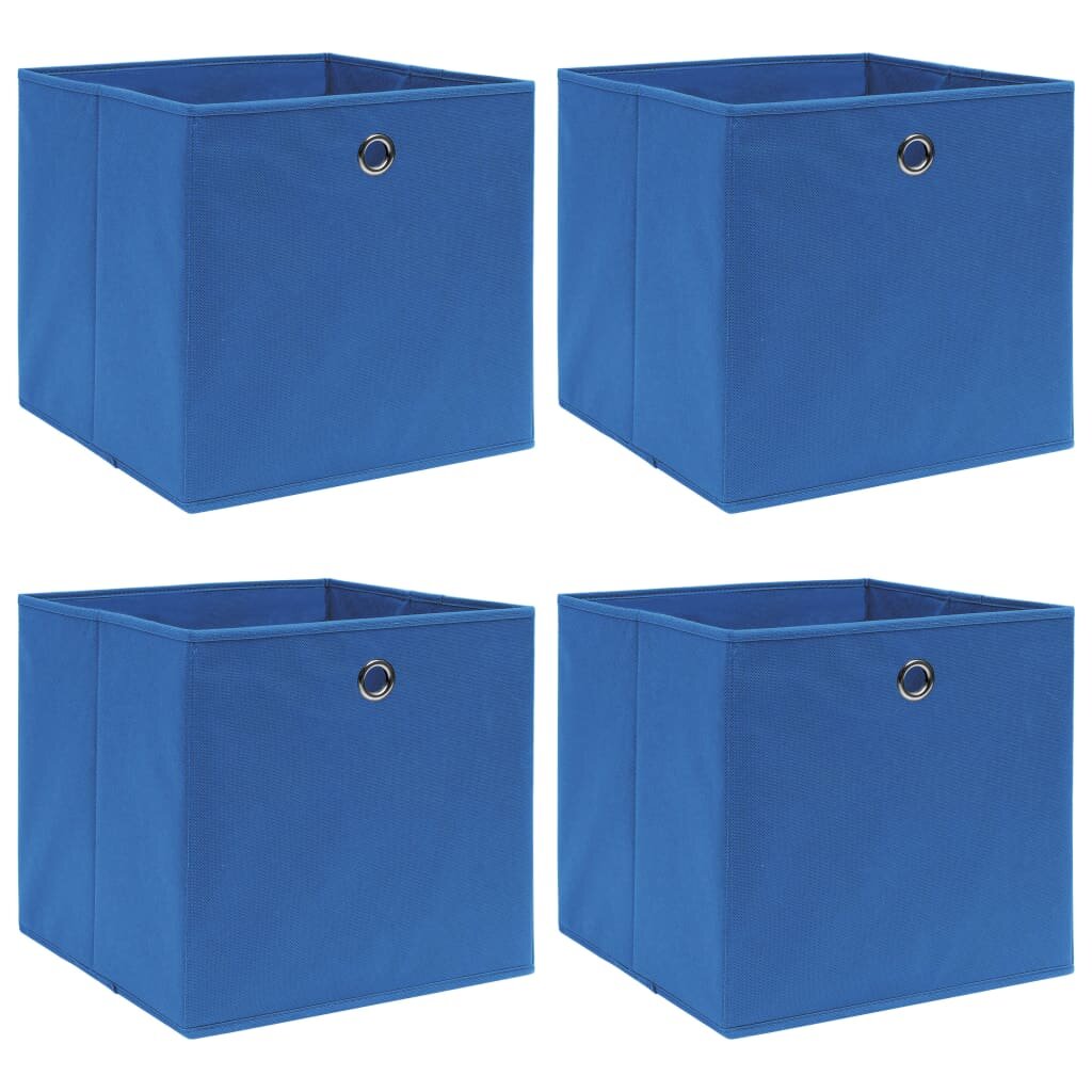 vidaXL Кутии за съхранение 4 бр сини 32x32x32 см плат