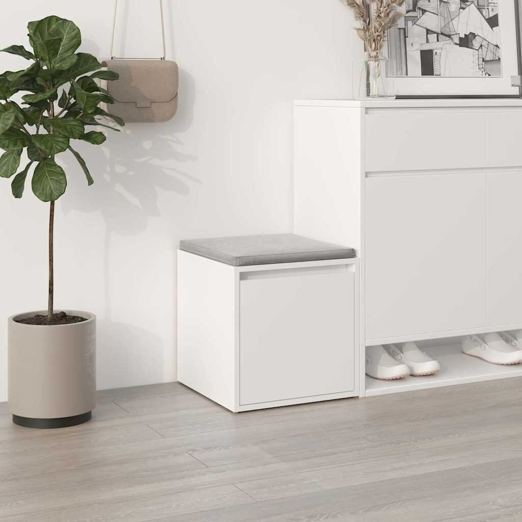 vidaXL Кутия с чекмедже бяла 405x40x40 см инженерно дърво