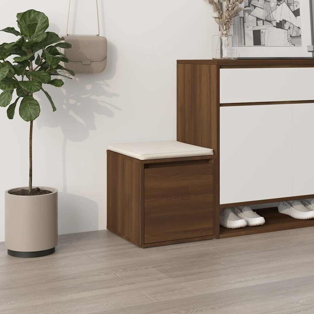 vidaXL Кутия с чекмедже кафяв дъб 405x40x40 см инженерно дърво