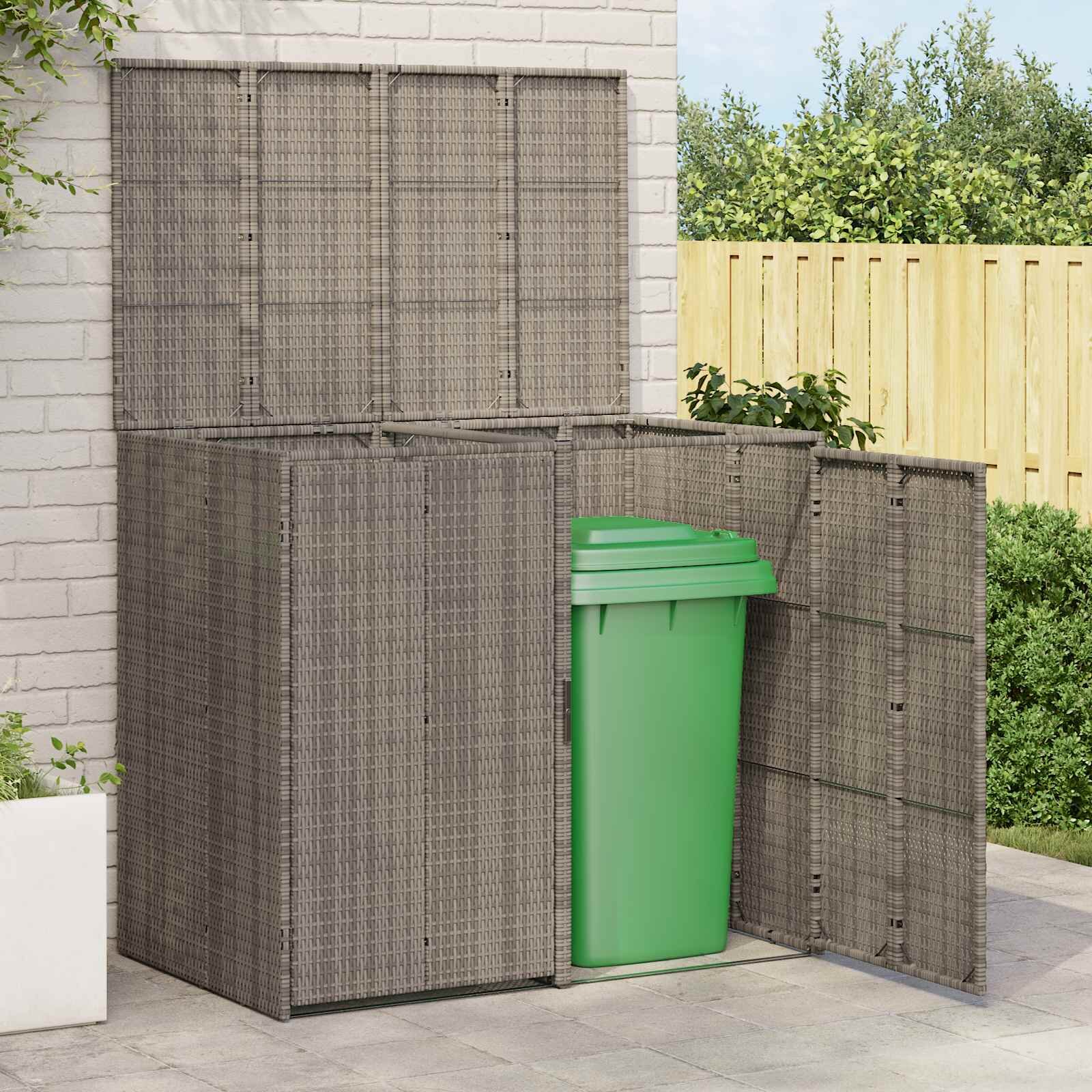 vidaXL Кутия за боклук 2 бр. Сив 130 x 80 x 115 см Полиетилен