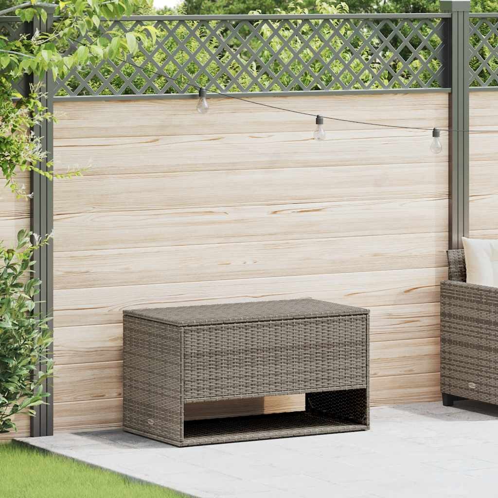 vidaXL Кутия за градински възглавници сива 100x55x555 см полиратан