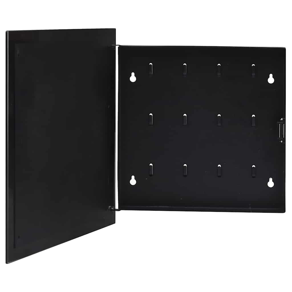 vidaXL Кутия за ключове с магнитна дъска черна 35x35x4 см