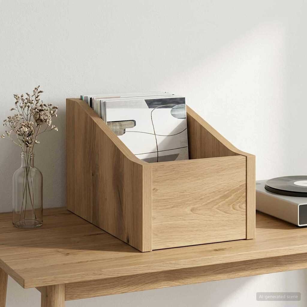 vidaXL Кутия за LP записи Дъб артизан 18 x 32 x 18 см