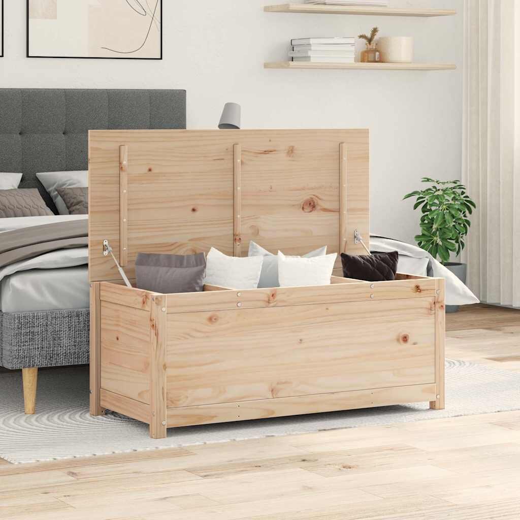 vidaXL Кутия за съхранение 110x50x455 см борово дърво масив