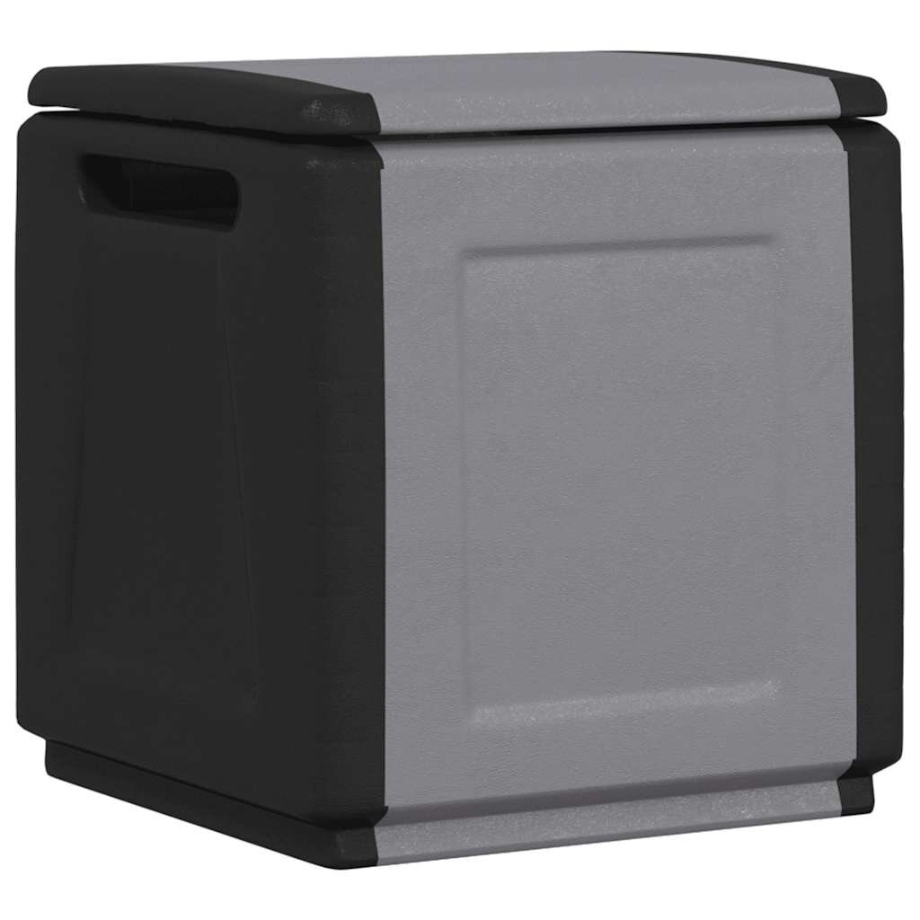 vidaXL Кутия за съхранение 54x53x57 см 130 л тъмносиво и черно