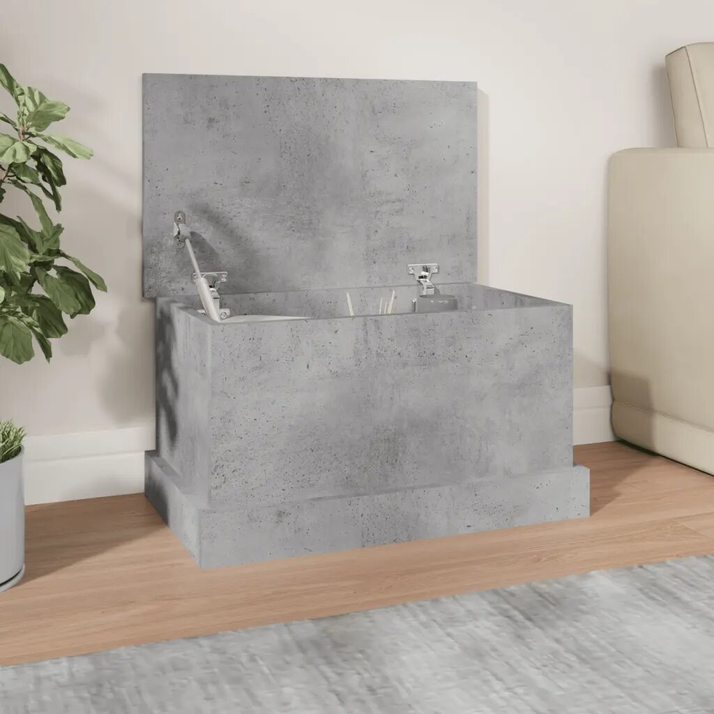 vidaXL Кутия за съхранение бетонно сиво 50x30x28 см инженерно дърво