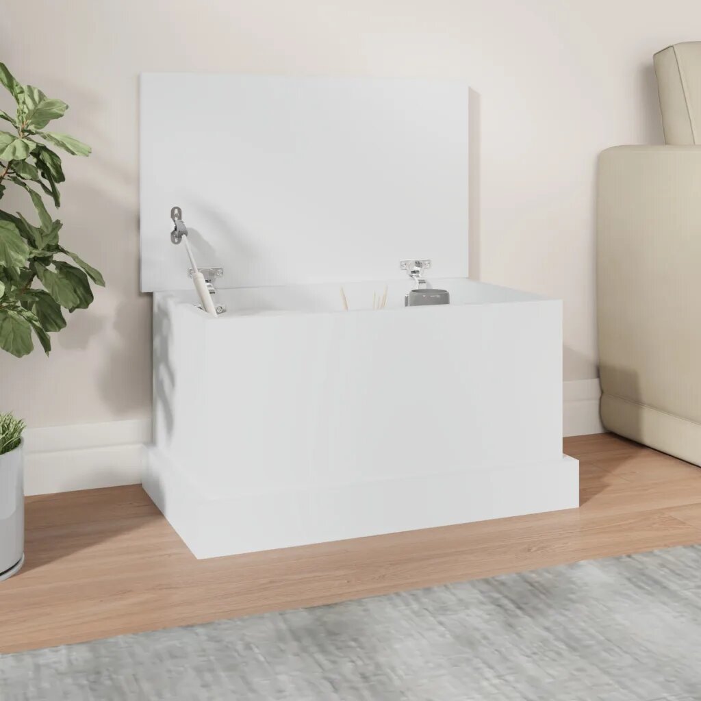 vidaXL Кутия за съхранение бяла 50x30x28 см инженерно дърво