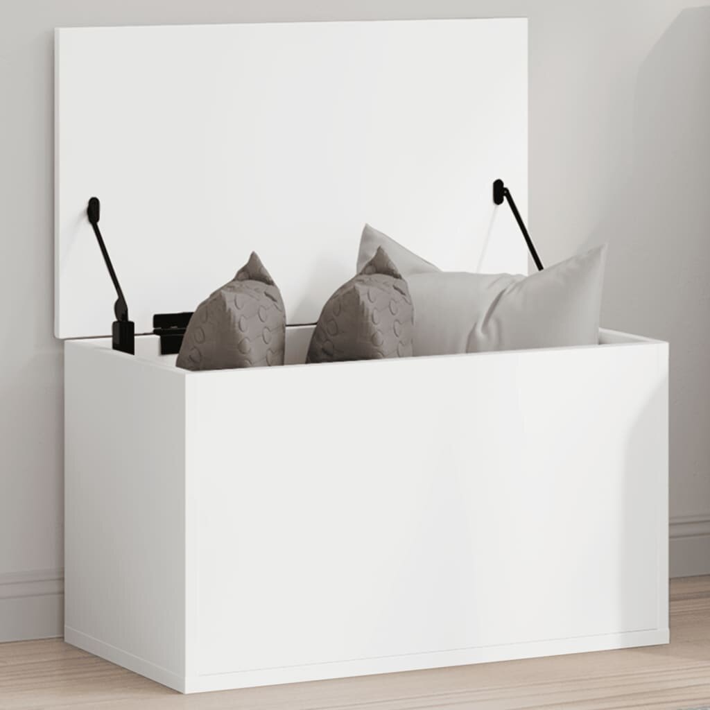 vidaXL Кутия за съхранение бяла 60x35x35 см инженерна дървесина