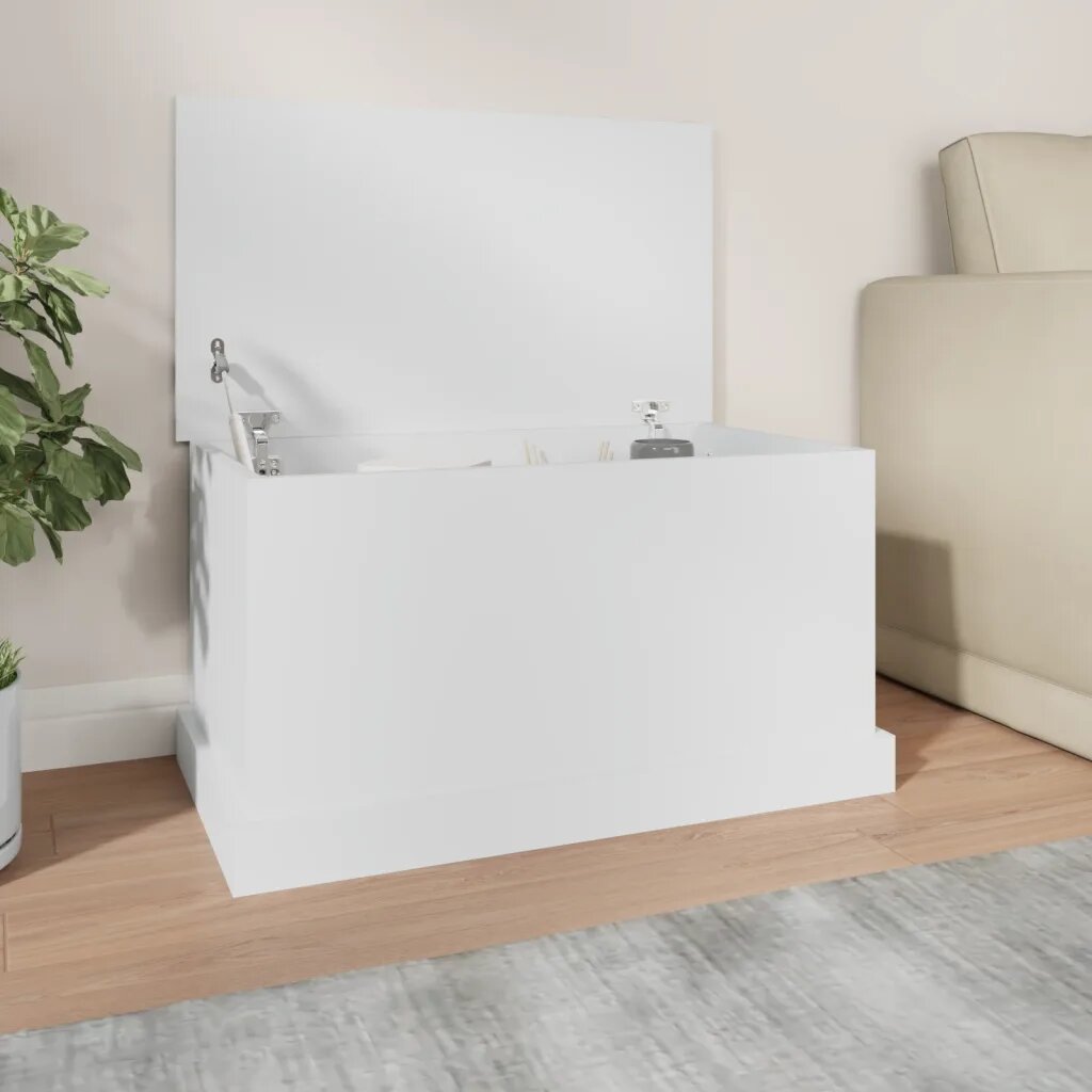 vidaXL Кутия за съхранение бяла 70x40x38 см инженерно дърво