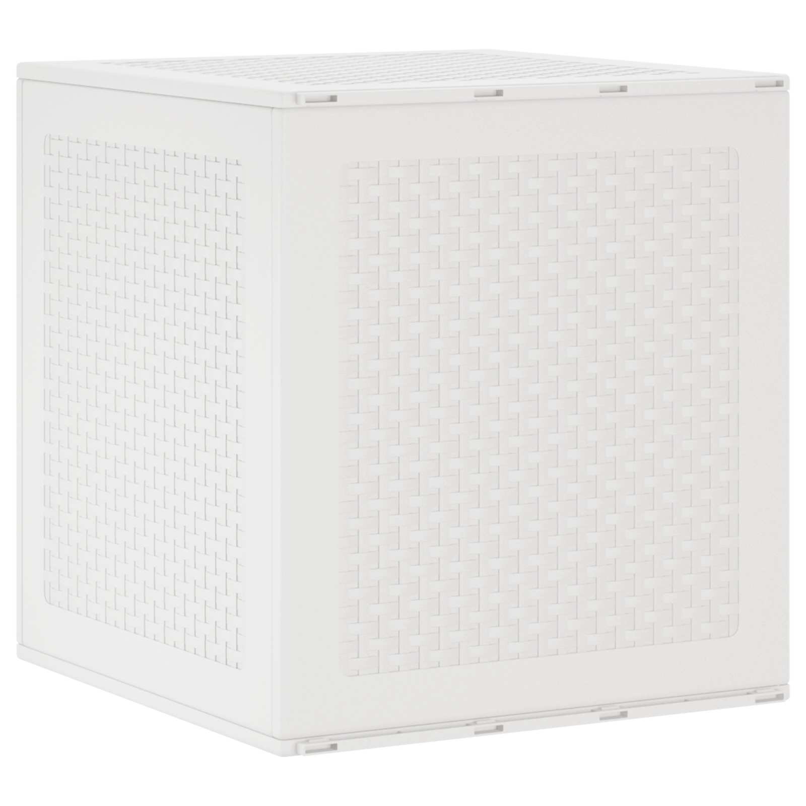 vidaXL Кутия за съхранение Бяло 55 x 53 x 57 см Полипропилен