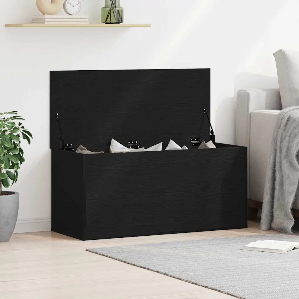 vidaXL Кутия за съхранение Черен дъб 100 x 42 x 46 cm