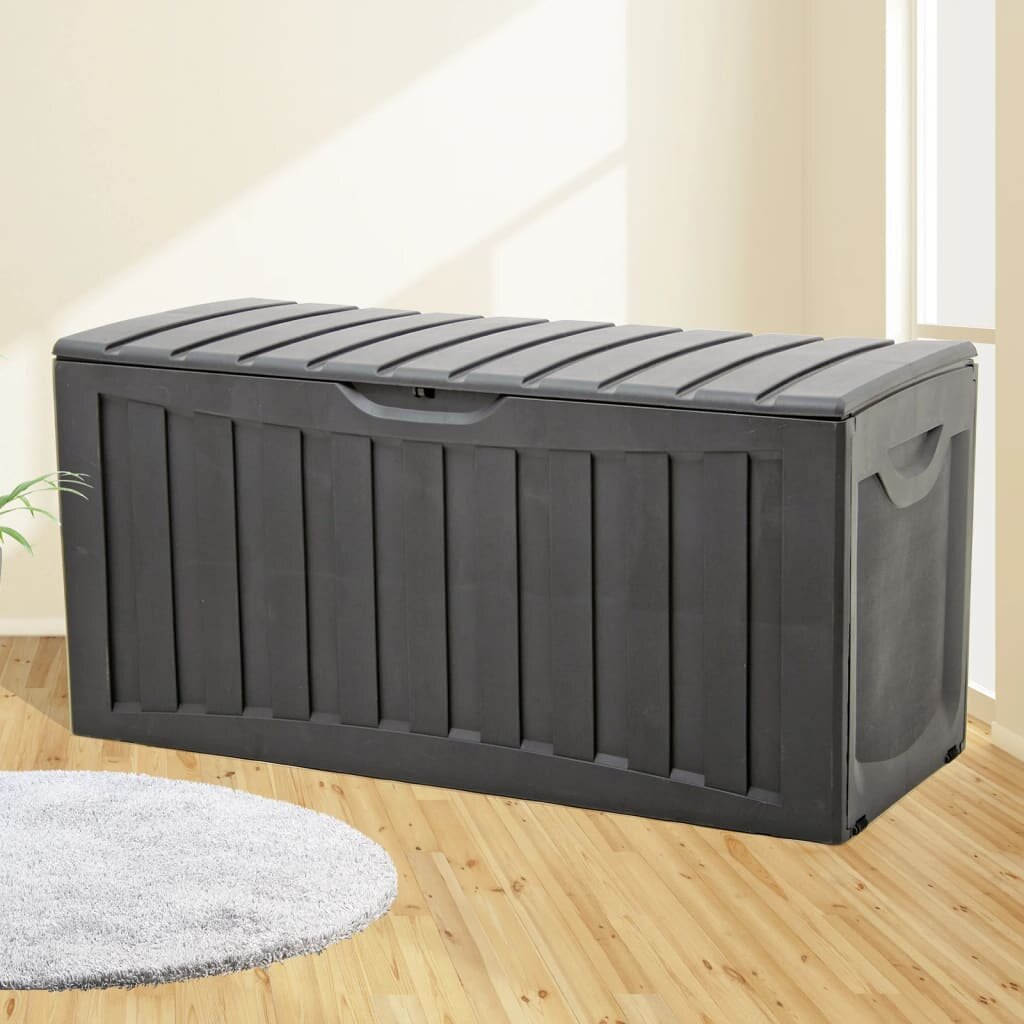 vidaXL Кутия за съхранение черна 118x53x57 см полипропилен