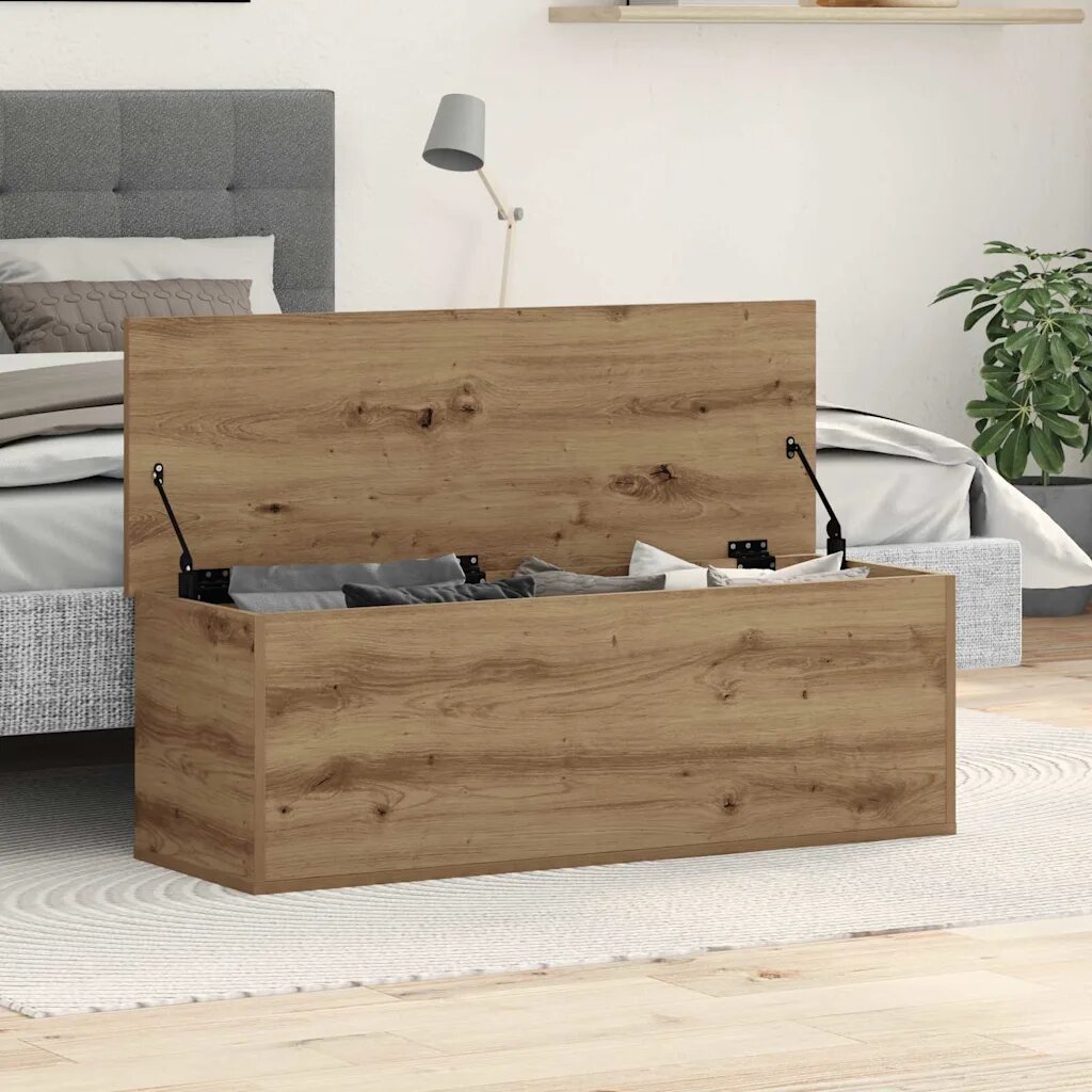 vidaXL Кутия за съхранение Дъб 102 x 35 x 35 cm Инженерна дървесина
