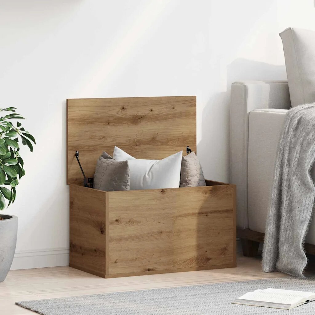 vidaXL Кутия за съхранение Дъб 60 x 35 x 35 cm Инженерна дървесина